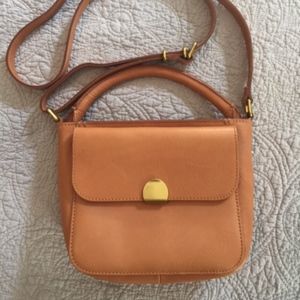 Madewell Mini Abroad tan leather Crossbody Bag